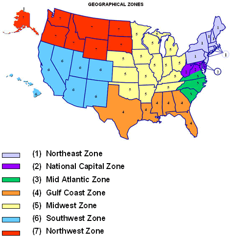 SeaPort geographical zones map